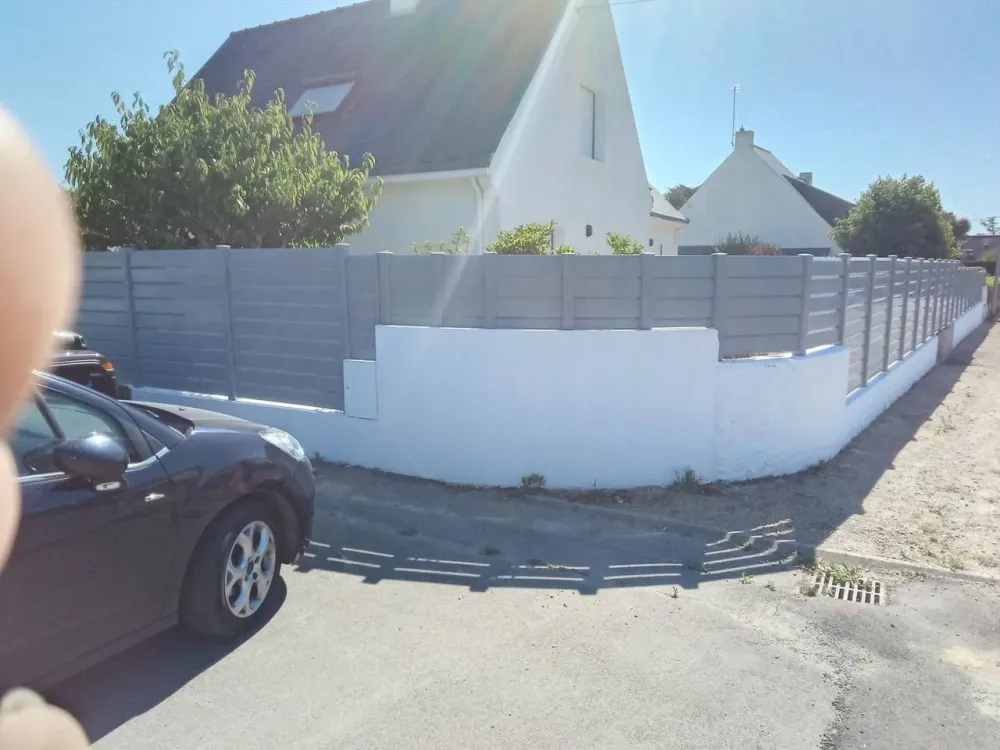 Clôture lames persiennees en PVC